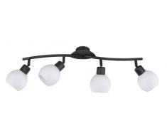 Trio Leuchten LED-Balken rostfarbig antik, inklusiv 4x E14, 4 Watt LED, Breite 60 cm, Glas opal matt weiß 824810428
