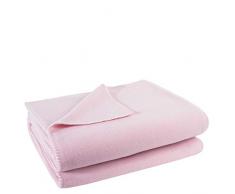 Soft-Fleece-Decke – Polarfleece-Decke mit Häkelstich – flauschige Kuscheldecke – 110x150 cm – 311 dark rose - von ’zoeppritz since 1828’