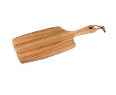 Rustler Schneidebrett aus Akazienholz FSC® 100% | Holzbrett mit Griff | Servierbrett Holz in braun | 42 x 17 x 1,8 cm | Küchenbrett zum Zubereiten von Gemüse, Kräuter, Fleisch und Fisch
