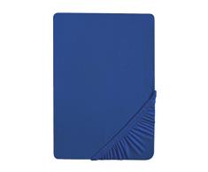 Castell 77113/288/087 Jersey-Stretch Spannbetttuch / 180 x 200 cm - 200 x 200 cm / Farbe: saphir