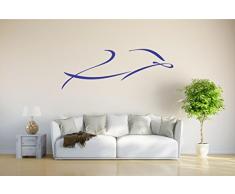 INDIGOS 4051095770831 Wandtattoo / Wandsticker - d242 lustiger Delphin Tribal, Vinyl, blau, 80 x 28 x 1 cm