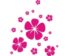 INDIGOS 4051095016403 Wandtattoo W191 Hibiskus, Retro 80 x 69 cm, pink