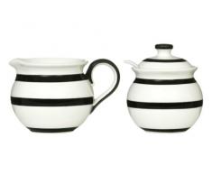 Premier Housewares Zuckerdose und Milchkännchen/Sahnekännchen, schwarz gestreift