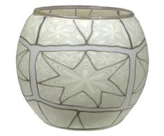 Himmlische Düfte Geschenkartikel CC15 White Star Windlicht Glas 11 x 11 x 9 cm, bunt