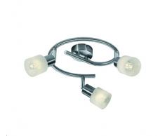 Reality Leuchten LED Spot Deckenlampe inklusive 3 x G9, 2,5 W, 220 lm, 3000 K, D: 25 cm, nickel matt, Glas alabaster weiß, R82073907