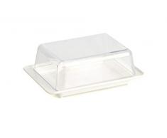 Kimmel Butterdose Butterglocke Butterschale mit Deckel, Kunststoff, Weiß, Klein