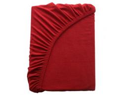 Kinzler C-10046/13 Mikrofaser Frottee Spannbetttuch Uni, 140-160 x 200 cm, bordeaux