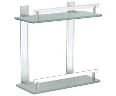 MSV Bad Regal Tabarca Eckregal Duschregal aus Aluminium und Glas - kleben und bohren