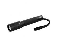 ANSMANN LED Taschenlampe M200F inkl. AA Batterien - Outdoor LED Arbeitsleuchte 240 Lumen & 3 Funktionen - Handlampe mit stufenloser Fokussierung für Camping & Werkstatt - Spritzwassergeschützt IP54