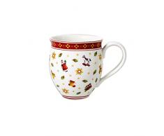 Villeroy & Boch Toys Delight Kaffeebecher mit Streumotiv, 440 ml, Premium Porzellan, WeiÃ/Rot
