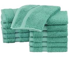 Pinzon Waschlappen aus Biobaumwoll-Mischgewebe, 12er-Pack, Mineralgrün