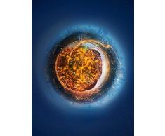 Eurographics Miniature Earth Planet Leinwandbild, Leinwand, Blau, 60 x 80 cm