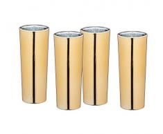 Kitchen Craft BarCraft Große Schnapsgläser, 60 ml Metallisches Gold Finish, Glas, 3.9 x 3.9 x 10.4 cm, 4-Einheiten