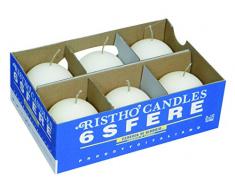 Cereria di Giorgio risthò Kerzen Kugel, Wachs, Weiß, 6 x 6 x 6 cm, 6 Stück