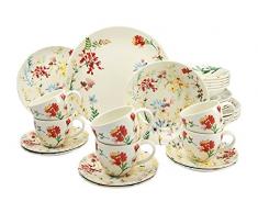 Creatable, 19721, Serie Spring Floral, 30 TLG Kombiservice, STEINGUT, Mehrfarbig, 40 x 32.5 x 32.5 cm, Einheiten