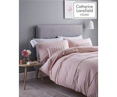 Catherine Lansfield Bettwäsche-Set, Bommel, einfache Pflege, Polyester-Baumwolle, Blush, King Size