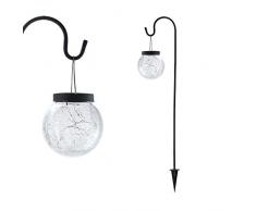 Pauleen 48056 Sunshine Pearl Solar-Erdspieß Glaskugel für außen-Balkon oder Garten, 0.006 W, Glas,Schwarz