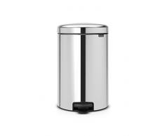 Brabantia Treteimer mit Inneneimer aus Metall, plastik metall, Glänzender Stahl, 20 Liter