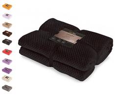 DecoKing 59012 Kuscheldecke 170x210 cm schwarz Decke Microfaser Mikrofaserdecke Fleecedecke Wohndecke Tagesdecke Fleece weich sanft kuschelig skandinavischer Stil black Henry