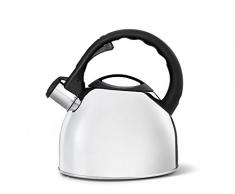 Flötenkessel induktionsgeeignet hochglanzpoliert mit schwarze Beschlägen 2,5 ltr.