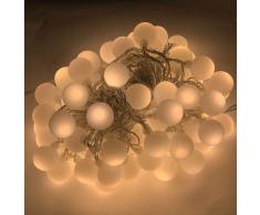 Tenia Partybeleuchtung Warmweiß mit Stecker Kugelichterkette 80 12m IP44 LED f. Außen und Innen Glühbirnen Lichterkette Partylichterkette für Partys