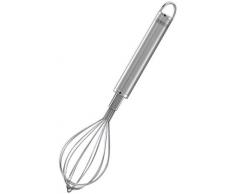 Leifheit Schneebesen 32 cm Sterling-Serie, Rührbesen aus rostfreiem Edelstahl, hochwertiges Design, Rührstab mit ovalem Griff für angenehme Handhabung und praktischer Aufhängeöse, Schaumschläger