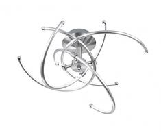 Trio Leuchten LED Deckenleuchte 672710407 Polydor, Metall Nickel matt, inkl. 4 x 6 Watt LED