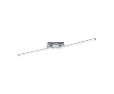 EGLO LED Deckenlampe Lasana 2, 2 flammige Deckenleuchte, Material: Alu, Stahl, Kunststoff, Farbe: chrom, weiß