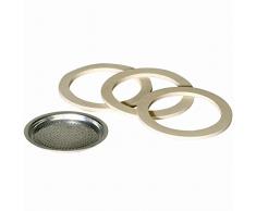 Karl Krüger 505S 1 Filter und 3 Dichtring Für Espressok 6 T, Silikon, weiß, 10 x 10 x 1 cm
