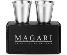 Edelstahl Espresso-Tassen – Satz mit 2 Doppelwandigen 160 ml Kaffeegläsern, Elegantes Geschenk für Kenner – Unzerbrechlich, Kein Metallgeschmack, Mokkatassen Halten ein Leben Lang, Thermisch Isoliert