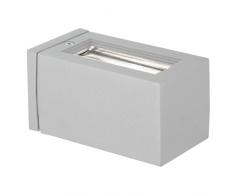 Eglo Aussen Wandleuchte Modell TABO 1 / in silbernem Stahl und klarem Glas / HV 1 x G9 40 W / incl. Leuchtmittel / Schutzgrad IP44 / 8 x 8 cm / Ausladung 15 cm