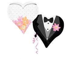 amscan SuperShape Brautpaar Folienballon, Mehrfarbig, 5