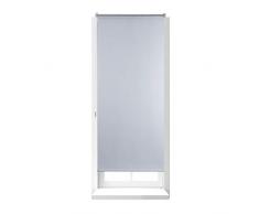 Relaxdays Thermo Verdunklungsrollo, Hitzeschutz, Fenster Seitenzugrollo, Klemmfix ohne bohren, 70x160, Stoff 66 cm, weiß
