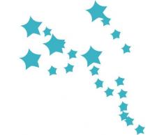 INDIGOS 4250380591308 Wandtattoo w048 Sterne 80 x 75 cm, türkis