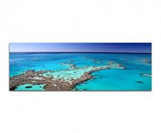 Panoramabild auf Leinwand und Keilrahmen 150x50cm Great Barrier Riff Meer Insel