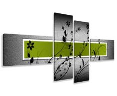 Visario Leinwandbilder 6534 Bild auf Leinwand, 160 cm fertig gerahmte Bilder, 4 Teile, grÃ¼n