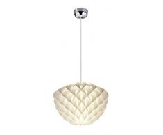 Reality Leuchten Tilia R30540101 Pendelleuchte, Chrom, Kunststoff Weiß