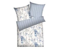 Dyckhoff 3094472400 Gräser Weichfrottierbettwäsche, RV Garnitur 155 x 220 cm und 80 x 80 cm Kissen, 400, blau