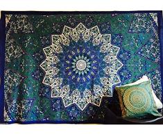 indischen Psychedelic Wandteppich Elefant Star Mandala Überwurf Hippie Gypsy, Bohemian Wohnheim Deco 100% Baumwolle Hand Block Print Bedruckt Design Mandala Wandteppich für Beach Tagesdecke UK