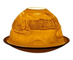 Himmlische Düfte Geschenkartikel GmbH Kopenhagen Windlicht, Porzellan, Weiss, 12x12x8 cm