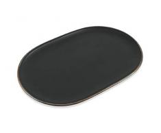 Villa D‘Este Home Tivoli 2197693 Cala Dorada Teller, oval, groß, Schwarz, Stoneware