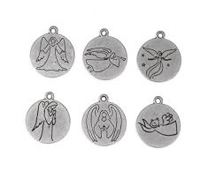 Rayher 2289222 Metall- AnhÃ¤nger: Schutzengel , 18mm Ã¸, Love , Ã–se 1mm