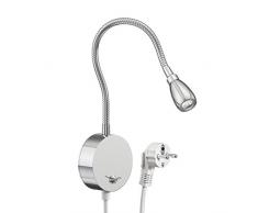 parlat LC-L-025-WW A, Wandleuchte, Aluminium, 2 watts, mit Netzstecker/WarmweiÃ, 49.9 x 9 x 3.3 cm