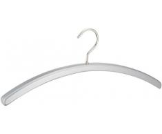 Wenko 17210156100 Kleiderbügel Pino Alufarben, Garderoben-Bügel aus FSC zertifiziertem Echtholz, Buchenholz, 45 x 18.5 x 3 cm, Silber matt