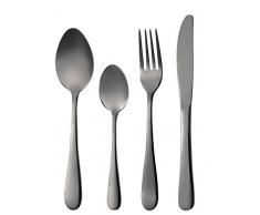 Bergner 24-teiliges Besteckset aus Edelstahl Hochglanz schwarz