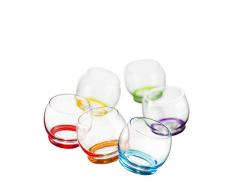 Bohemia Kristall Gläser, Crazy, bunt Sortiert, Model Crazy, Kristall Likörgläser Crazy, bunt Sortiert, 60 ml (Wassergläser 390 ml)