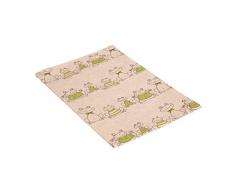 Vaitkute 216046 2-er Set Geschirrtücher Frosch Halbleinen bedruckt, 47 x 70 cm, 50% Leinen und Baumwolle, 40 Celsius waschbar, natur / grün, 240 g/m2