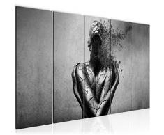 Bilder Abstrakt Mensch Wandbild 200 x 80 cm Vlies - Leinwand Bild XXL Format Wandbilder Wohnzimmer Wohnung Deko Kunstdrucke Grau 5 Teilig - MADE IN GERMANY - Fertig zum Aufhängen 612355c