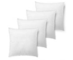 Traumnacht 4er Set Sofakissen, mit Faserfüllung und Vlieshülle, 40 x 40 cm, weiß