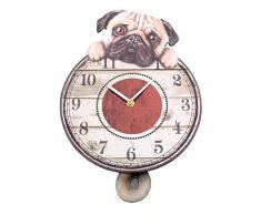 Nemesis Now Puggin Tickin Wanduhr, 25 cm, elfenbeinfarben, MDF, Einheitsgröße